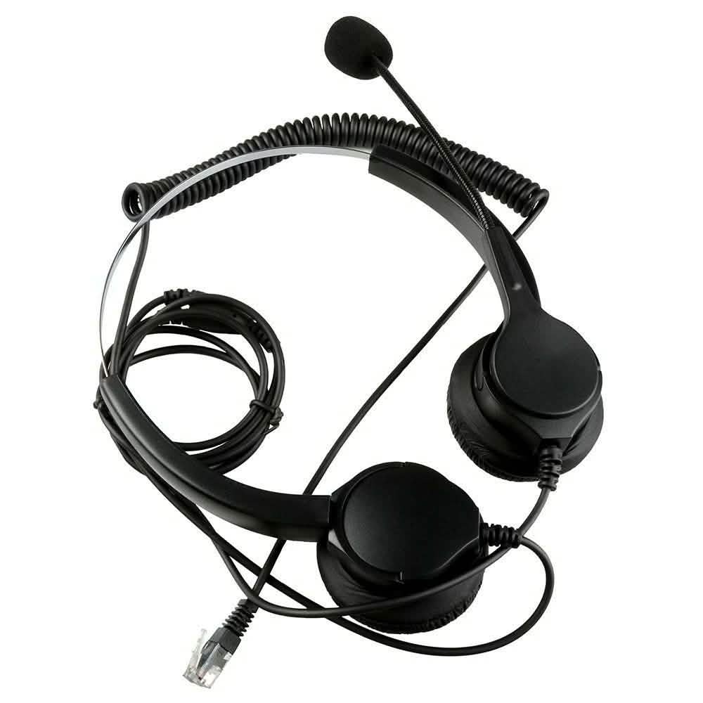 Call Center Noise Cancelling Corded Binaural Hands-free Headset with Microphone