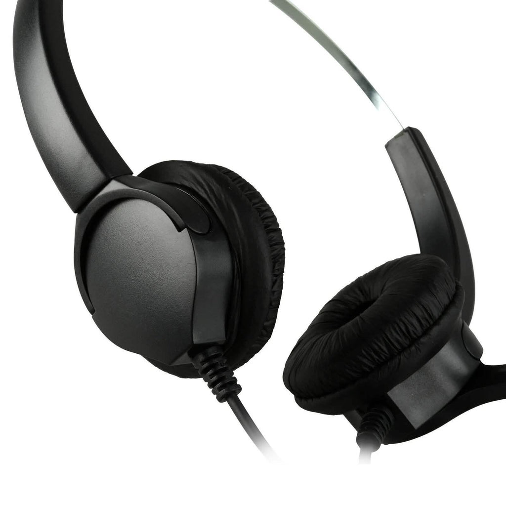 Call Center Noise Cancelling Corded Binaural Hands-free Headset with Microphone