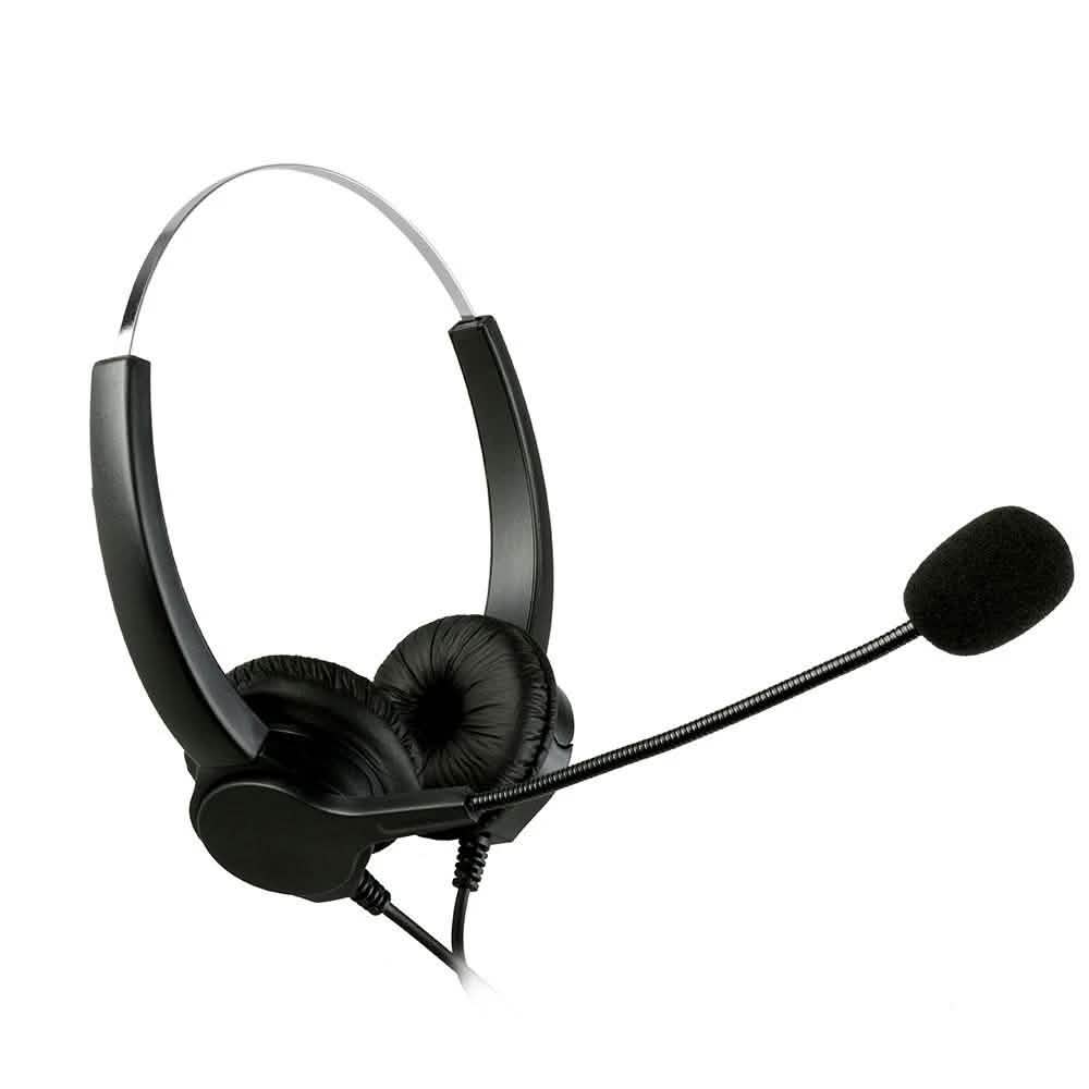 Call Center Noise Cancelling Corded Binaural Hands-free Headset with Microphone