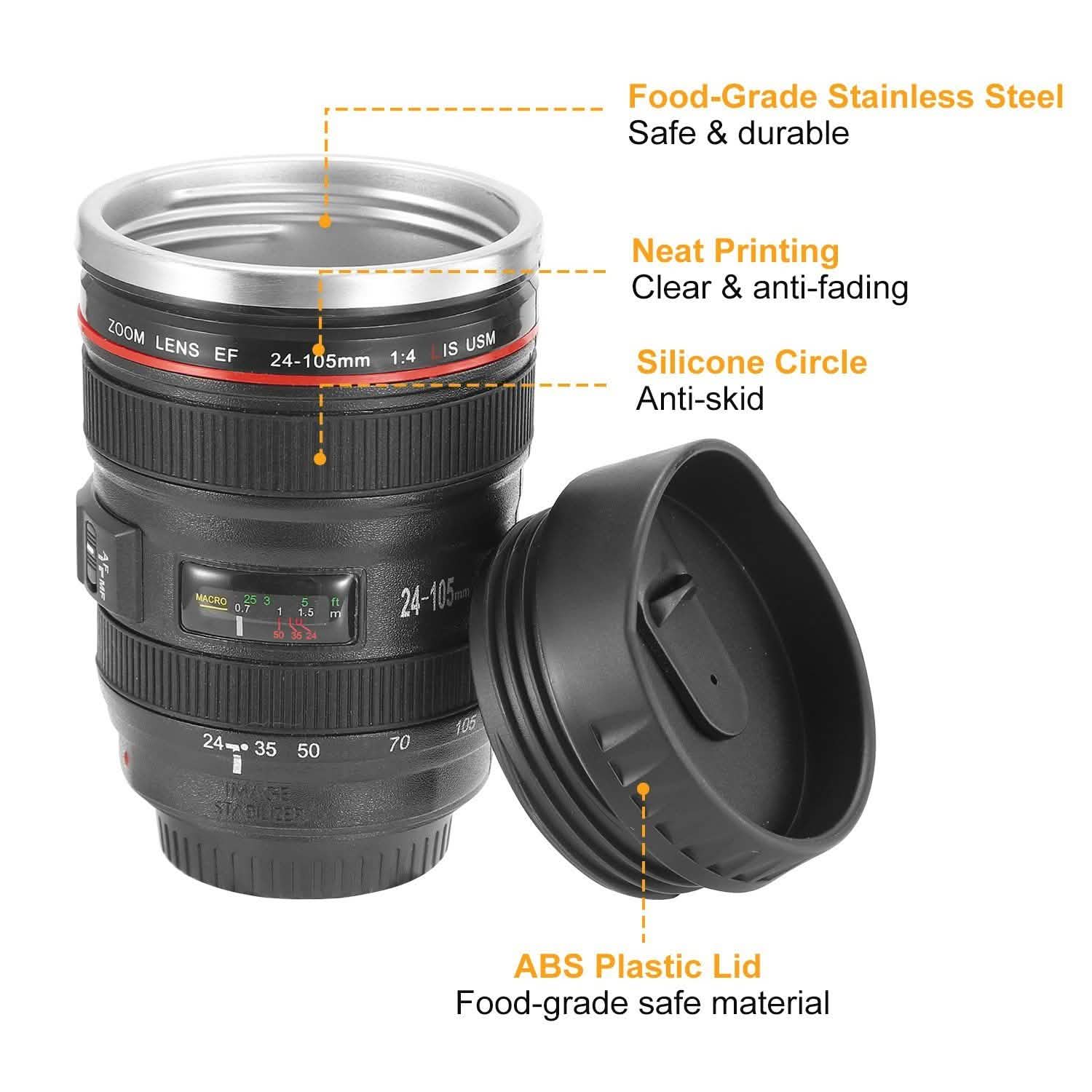 Camera Lens Coffee Mug Cup 13.6oz