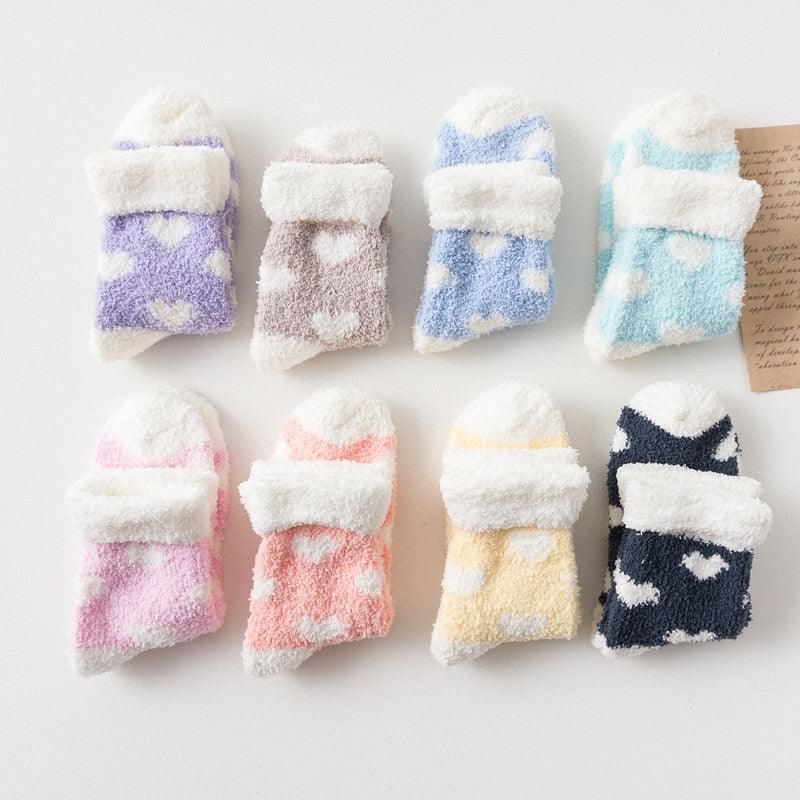 Candy Warm Lady Heart Cute Winter Kawaii Thick Casual Women Socks Fuzzy Fluffy Terry Warm Socks Short Cute Cotton Socks Winter Socks Short Socks For Men And Women