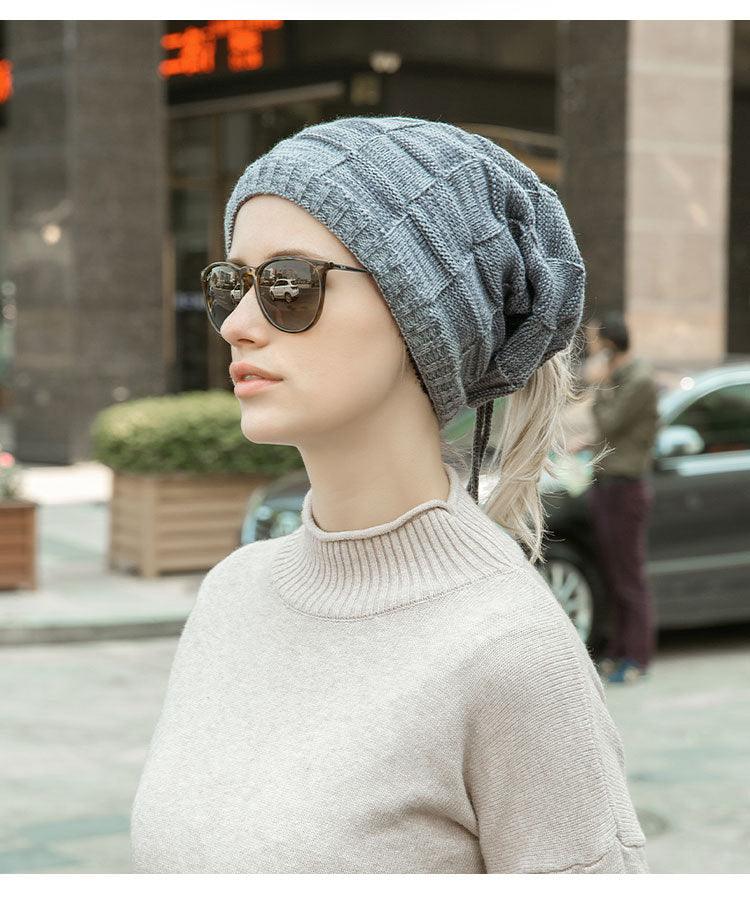 Caps Warmer Bonnet Casual Cap Winter Beanie Hats Hat winter hat Bobble Hat Winter Balaclava Women Bandana Baotou Cap Scarf Warm Thick Beanie Skellies Women Girls Cable Knit Soft Cute Beanie with Ears Detachable Pompom Fur Hat Girls