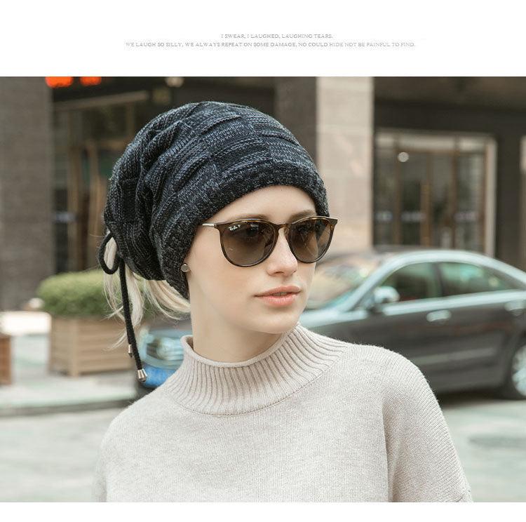 Caps Warmer Bonnet Casual Cap Winter Beanie Hats Hat winter hat Bobble Hat Winter Balaclava Women Bandana Baotou Cap Scarf Warm Thick Beanie Skellies Women Girls Cable Knit Soft Cute Beanie with Ears Detachable Pompom Fur Hat Girls