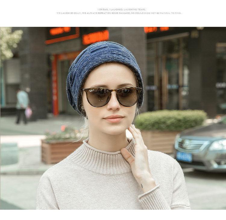 Caps Warmer Bonnet Casual Cap Winter Beanie Hats Hat winter hat Bobble Hat Winter Balaclava Women Bandana Baotou Cap Scarf Warm Thick Beanie Skellies Women Girls Cable Knit Soft Cute Beanie with Ears Detachable Pompom Fur Hat Girls