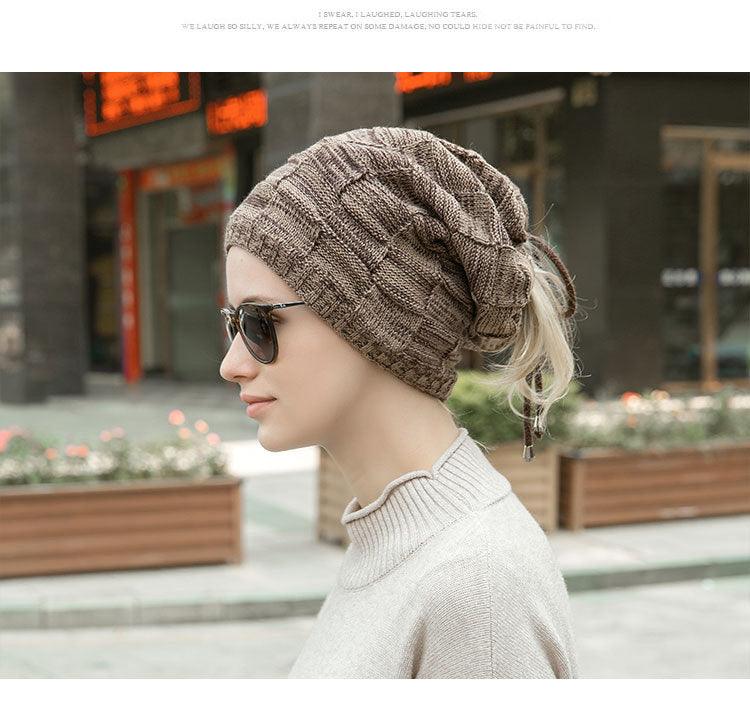 Caps Warmer Bonnet Casual Cap Winter Beanie Hats Hat winter hat Bobble Hat Winter Balaclava Women Bandana Baotou Cap Scarf Warm Thick Beanie Skellies Women Girls Cable Knit Soft Cute Beanie with Ears Detachable Pompom Fur Hat Girls