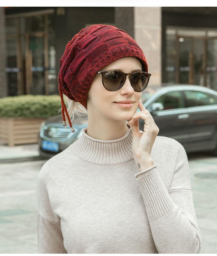 Caps Warmer Bonnet Casual Cap Winter Beanie Hats Hat winter hat Bobble Hat Winter Balaclava Women Bandana Baotou Cap Scarf Warm Thick Beanie Skellies Women Girls Cable Knit Soft Cute Beanie with Ears Detachable Pompom Fur Hat Girls