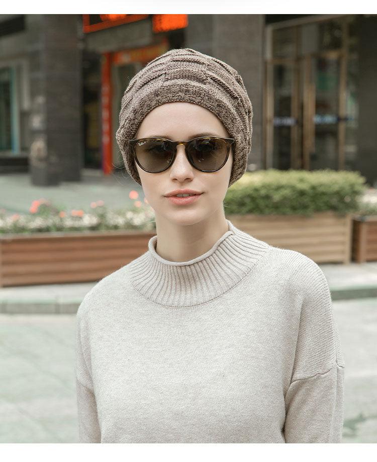 Caps Warmer Bonnet Casual Cap Winter Beanie Hats Hat winter hat Bobble Hat Winter Balaclava Women Bandana Baotou Cap Scarf Warm Thick Beanie Skellies Women Girls Cable Knit Soft Cute Beanie with Ears Detachable Pompom Fur Hat Girls