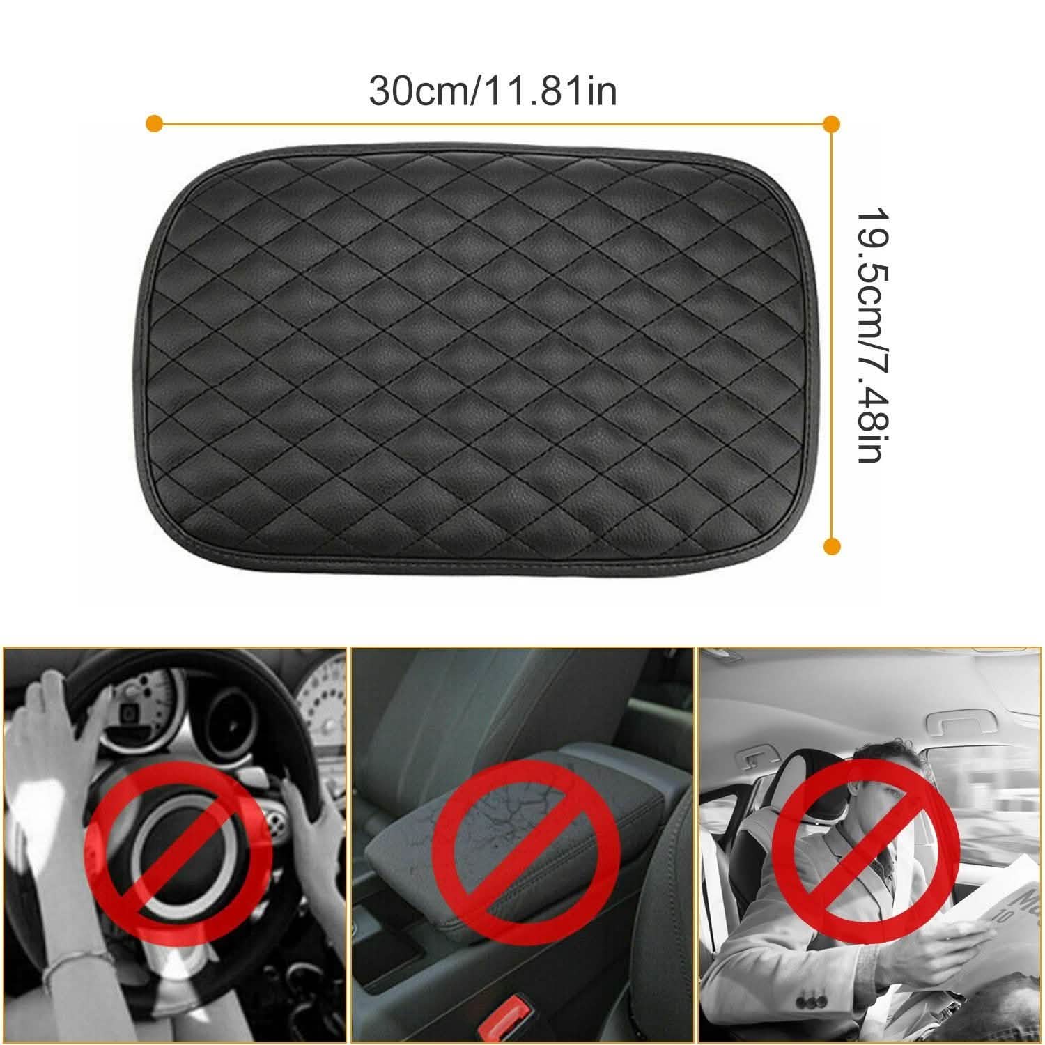Car Armrest Pad Cover PU Leather Fit for SUV Truck Car