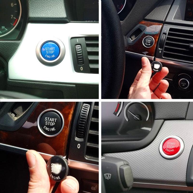 Car Engine Start Button Replace Cover Stop Switch Accessories Start Stop Engine Button Switch Cover Engine Switch Power Ignition Start Stop Button Replacement Car Decor