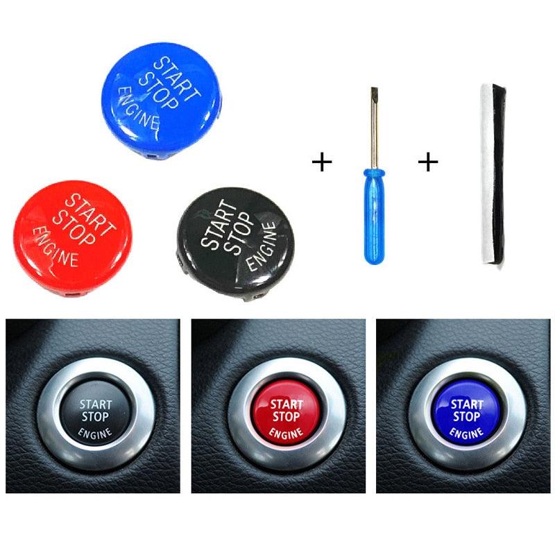Car Engine Start Button Replace Cover Stop Switch Accessories Start Stop Engine Button Switch Cover Engine Switch Power Ignition Start Stop Button Replacement Car Decor