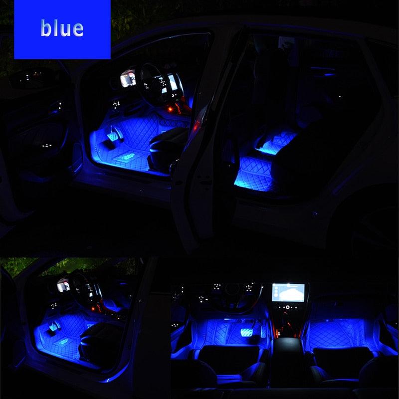 Car Interior LED Foot Sole Interior Car Lights Decoration Light Strip Car Interior Atmosphere Light Under Lighting Dashboard Waterproof Decoration Lighting Kit Bluetooth Smart LED Light Strips for Cars