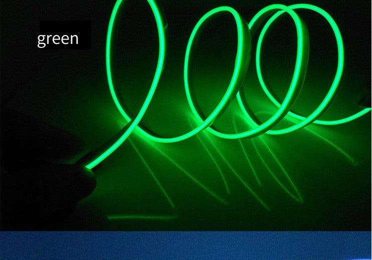 Car LED Neon Cold Light Auto Interior Atmosphere Neon Glowing Strobing Electroluminescent Wire Lights Neon Light USB 5V with Fuse Protection for Automotive Car Interior Decoration Light Refit Decoration Strips Shine Usb Cigar Lighter Driver