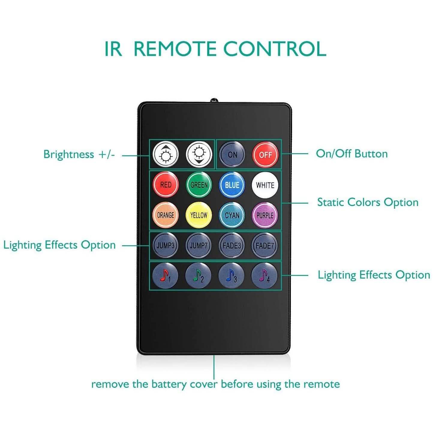 Car LED Strip Lights with Sound Active Function and Remote Controller