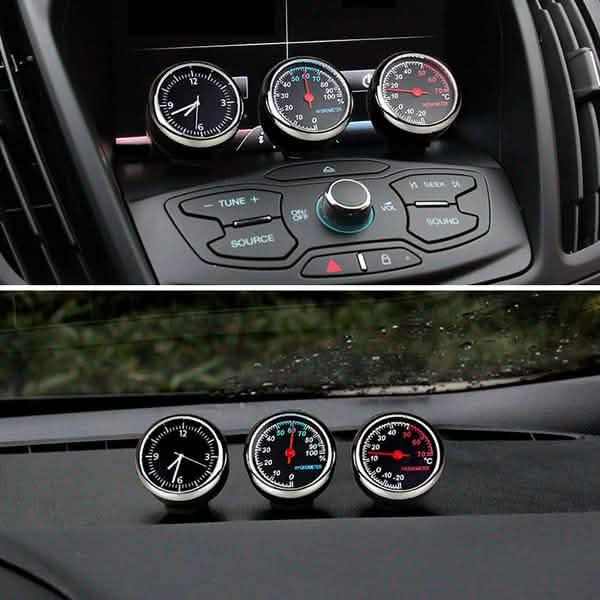 Car Mini Watch Clock Hygrometer Thermometer