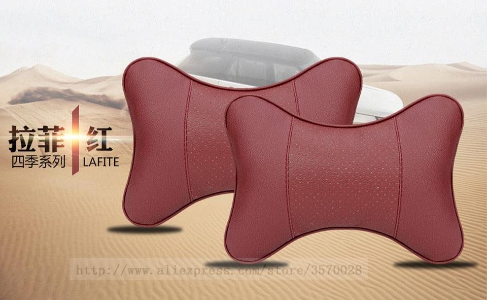 Car Neck Pillows Headrest Relief Filled Fiber Universal Car Pillow Both Side Pu Leather 1pcs Pack Headrest For Car Neck Pillows Both Side Pu Leather Headrest Head Pain Relief Filled Fiber Universal Car Pillow Neck Pillow Softness Car Headrest Pillow