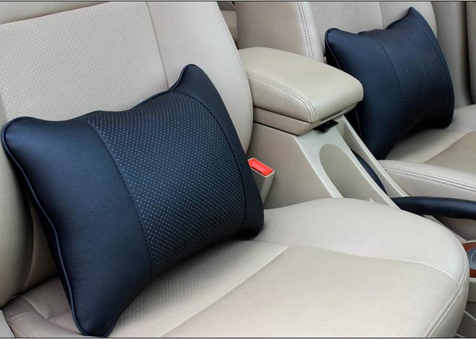 Car Neck Pillows Headrest Relief Filled Fiber Universal Car Pillow Both Side Pu Leather 1pcs Pack Headrest For Car Neck Pillows Both Side Pu Leather Headrest Head Pain Relief Filled Fiber Universal Car Pillow Neck Pillow Softness Car Headrest Pillow