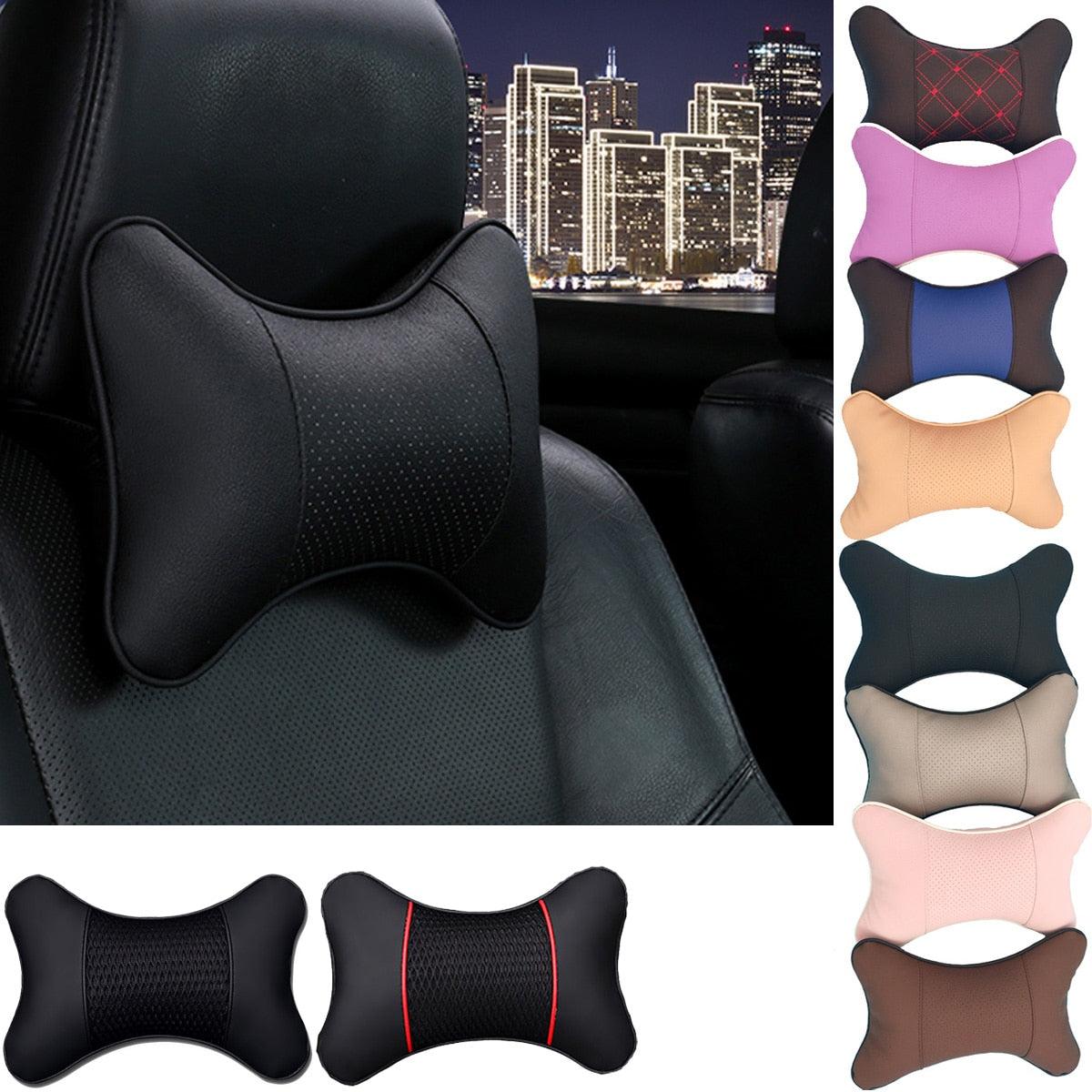 Car Neck Pillows Headrest Relief Filled Fiber Universal Car Pillow Both Side Pu Leather 1pcs Pack Headrest For Car Neck Pillows Both Side Pu Leather Headrest Head Pain Relief Filled Fiber Universal Car Pillow Neck Pillow Softness Car Headrest Pillow