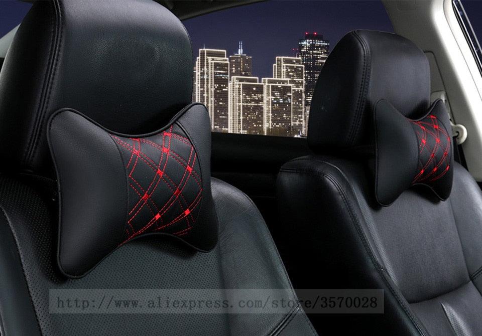 Car Neck Pillows Headrest Relief Filled Fiber Universal Car Pillow Both Side Pu Leather 1pcs Pack Headrest For Car Neck Pillows Both Side Pu Leather Headrest Head Pain Relief Filled Fiber Universal Car Pillow Neck Pillow Softness Car Headrest Pillow