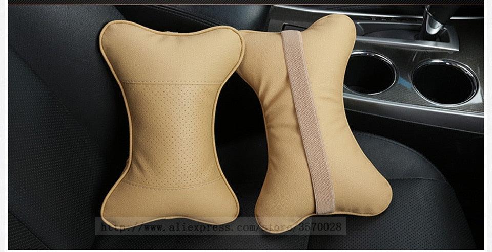 Car Neck Pillows Headrest Relief Filled Fiber Universal Car Pillow Both Side Pu Leather 1pcs Pack Headrest For Car Neck Pillows Both Side Pu Leather Headrest Head Pain Relief Filled Fiber Universal Car Pillow Neck Pillow Softness Car Headrest Pillow