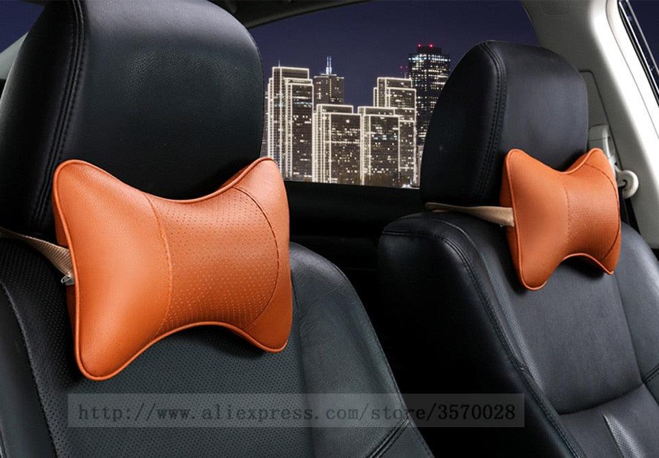 Car Neck Pillows Headrest Relief Filled Fiber Universal Car Pillow Both Side Pu Leather 1pcs Pack Headrest For Car Neck Pillows Both Side Pu Leather Headrest Head Pain Relief Filled Fiber Universal Car Pillow Neck Pillow Softness Car Headrest Pillow