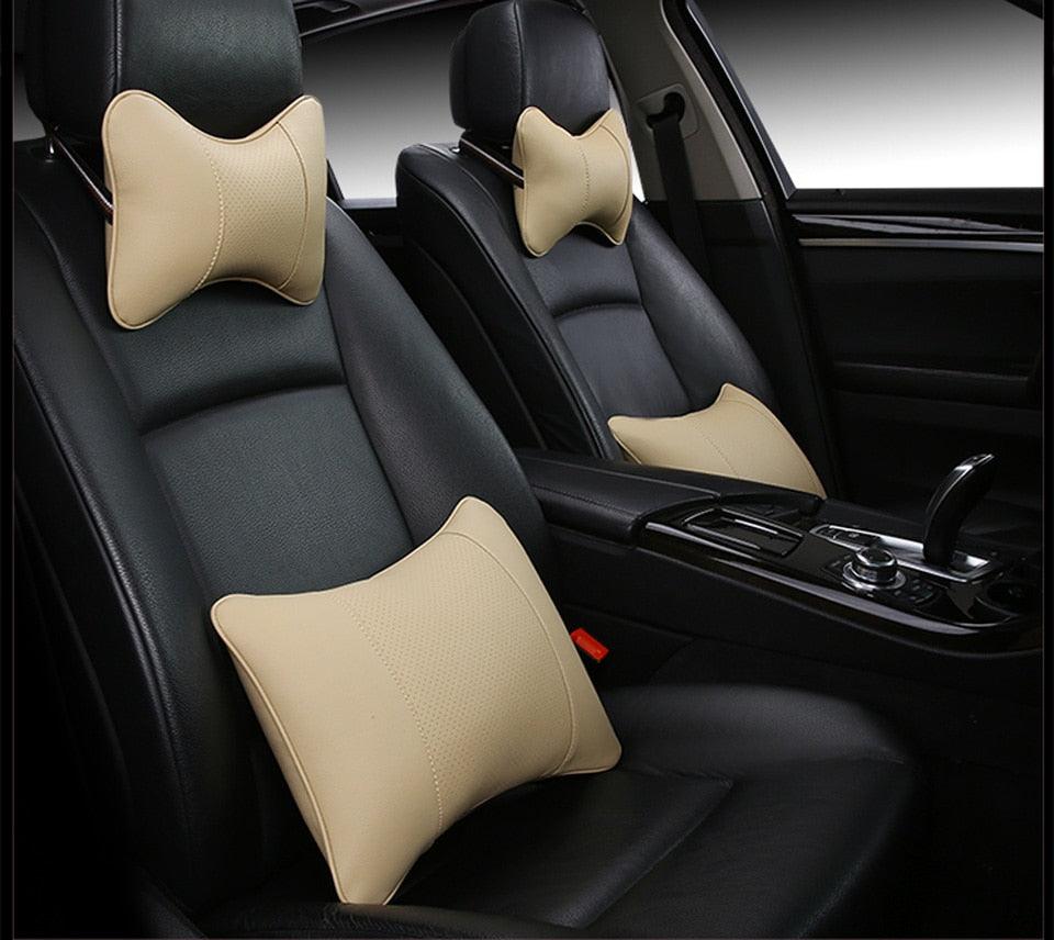 Car Neck Pillows Headrest Relief Filled Fiber Universal Car Pillow Both Side Pu Leather 1pcs Pack Headrest For Car Neck Pillows Both Side Pu Leather Headrest Head Pain Relief Filled Fiber Universal Car Pillow Neck Pillow Softness Car Headrest Pillow