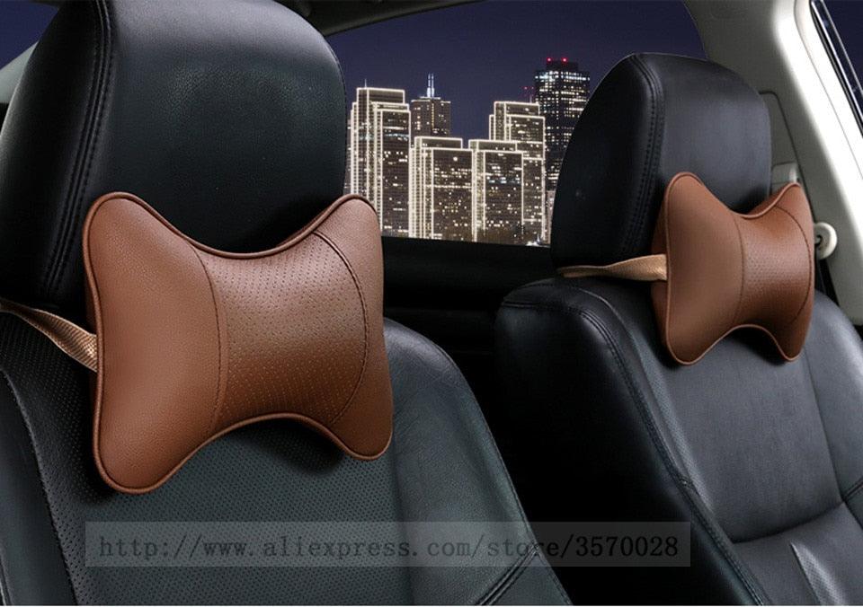 Car Neck Pillows Headrest Relief Filled Fiber Universal Car Pillow Both Side Pu Leather 1pcs Pack Headrest For Car Neck Pillows Both Side Pu Leather Headrest Head Pain Relief Filled Fiber Universal Car Pillow Neck Pillow Softness Car Headrest Pillow