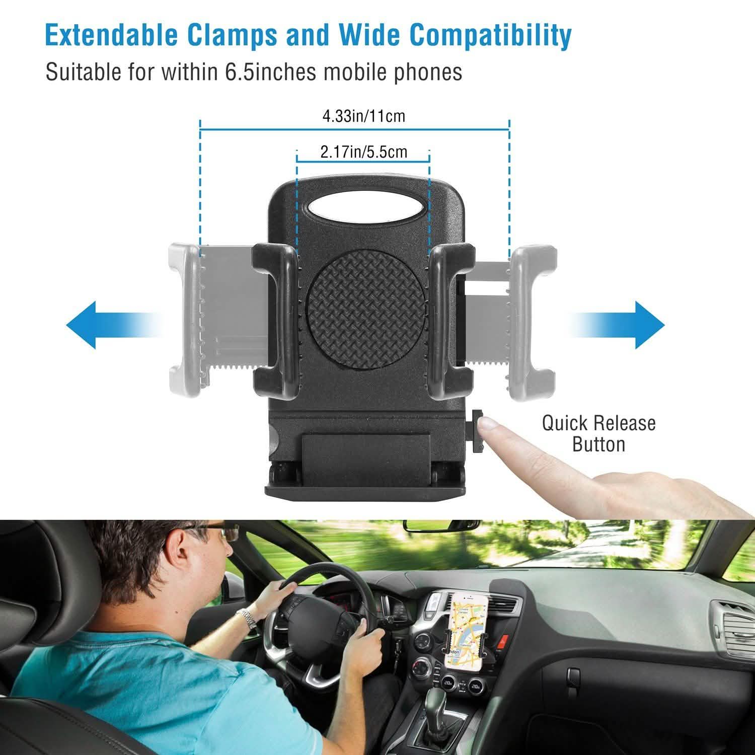 Car Phone Holder CD Slot Phone Mount 360 Rotatable