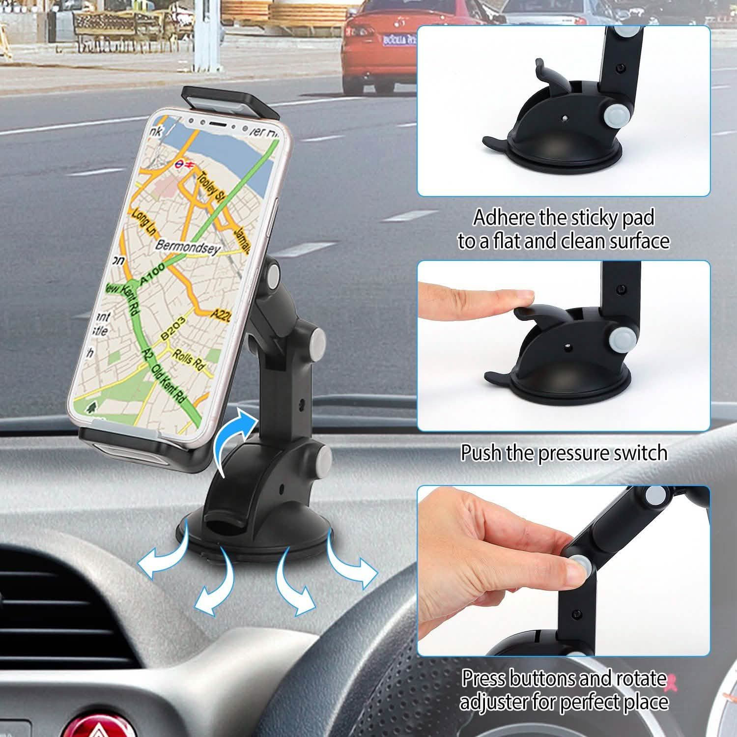 Car Phone Holder Mount Dashboard Tablet Stand Holder