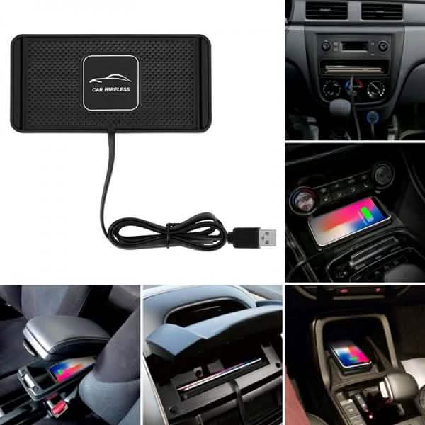 Car QI Wireless Phone Charger Non Slip Pad Mat Fast Charging