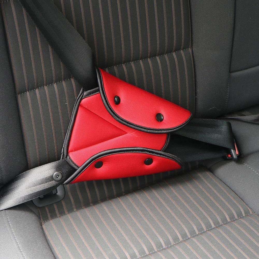Car Safe Seat Belt Cover Soft Adjustable Children Safety Belt Fixer Triangle Anti-ledge For Child Neck Protection Belts Seat Belt Adjuster and Pillow with Clip for Kids Travel Neck Support Headrest Seatbelt