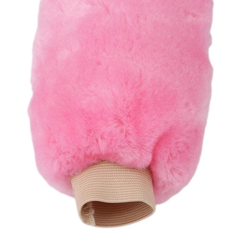 Car Steering Wheel Elastic Long Microfiber Plush Steering Wheel Cover Gearshift Handbrake Cover Protector Decoration Warm Super Thick Plush Collar Soft Car Steering Wheel Cover Decoration Warm Super Thick Plush Collar Soft Black Pink Women Man