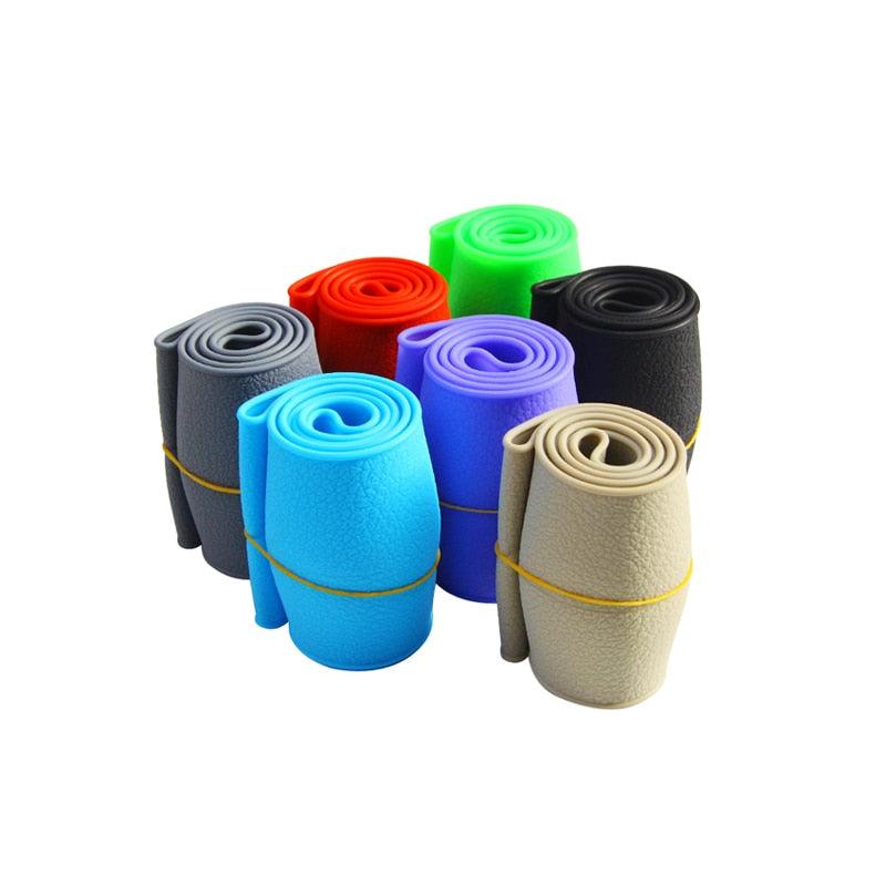 Car Styling Universal Car Silicone Steering Wheel Glove Cover Texture Soft Multi Color Soft Silicon Car Steering Wheel Cover Ethnic Style Car Accessories Steering Wheel Covers Anti Skid Better Grips Steering Wheel Cover Women Steering Wheel Accessories