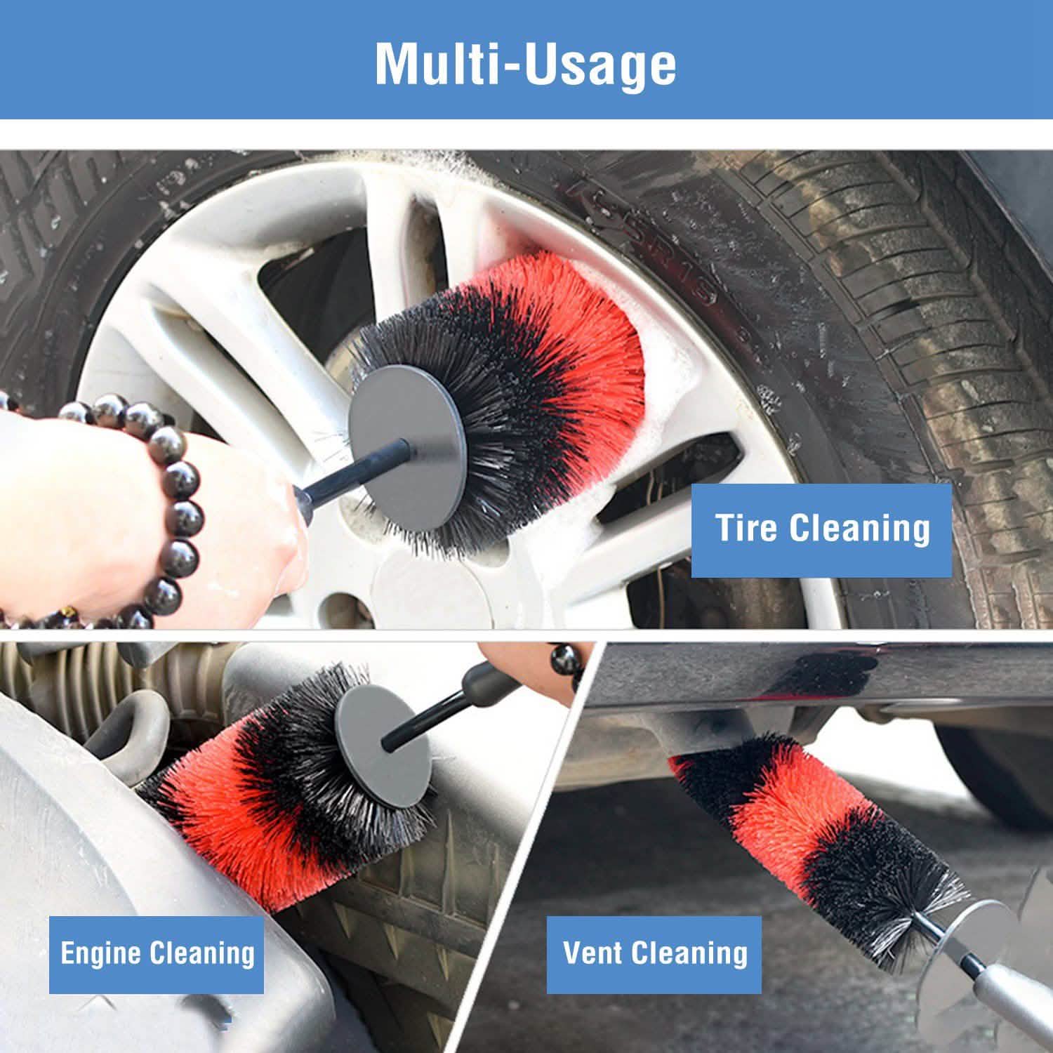 Car Wheel Brush Rims Tire Seat Engine Wash Cleaning Tool