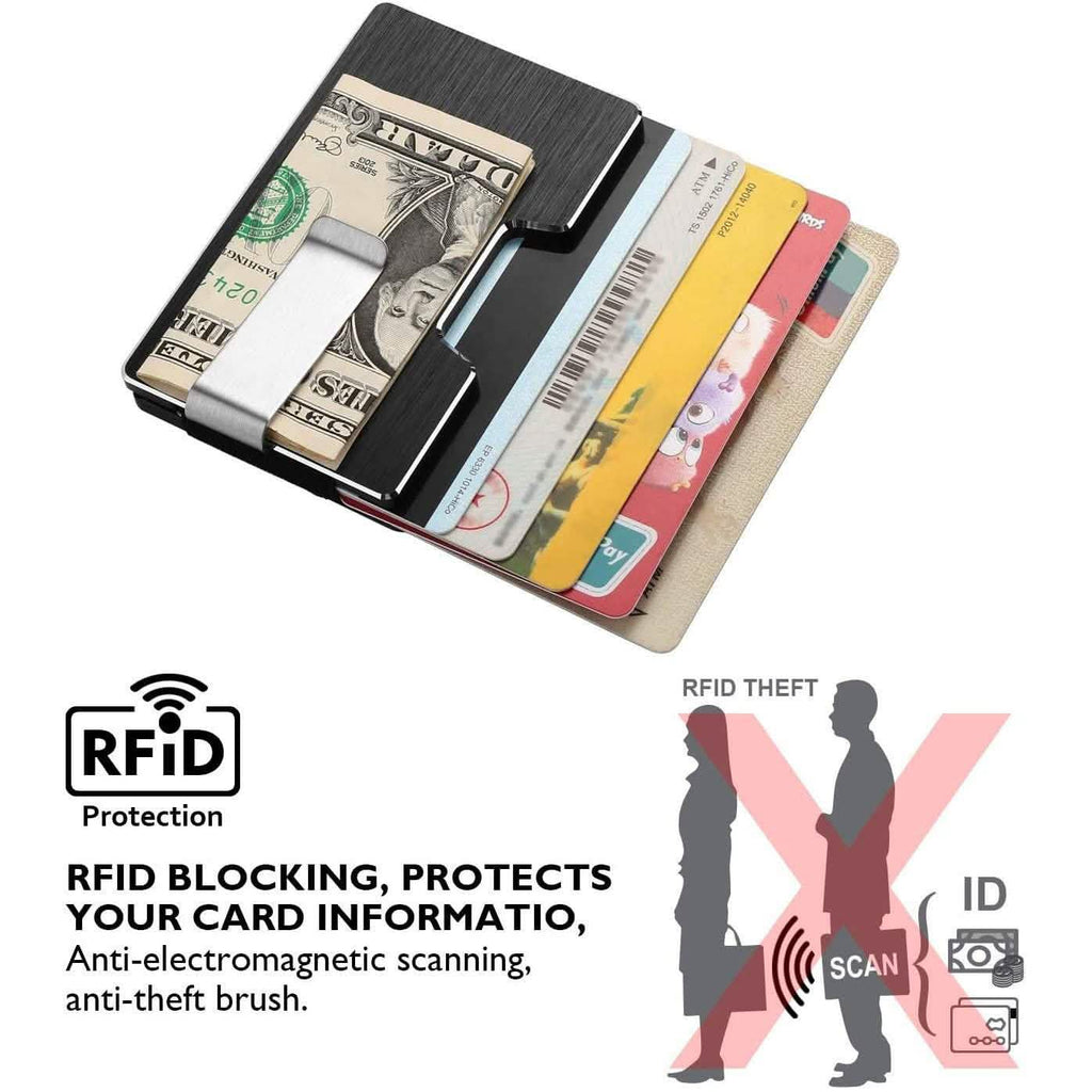 Carbon Fiber Pocket Money Clip Wallet with RIFD Card Blocking