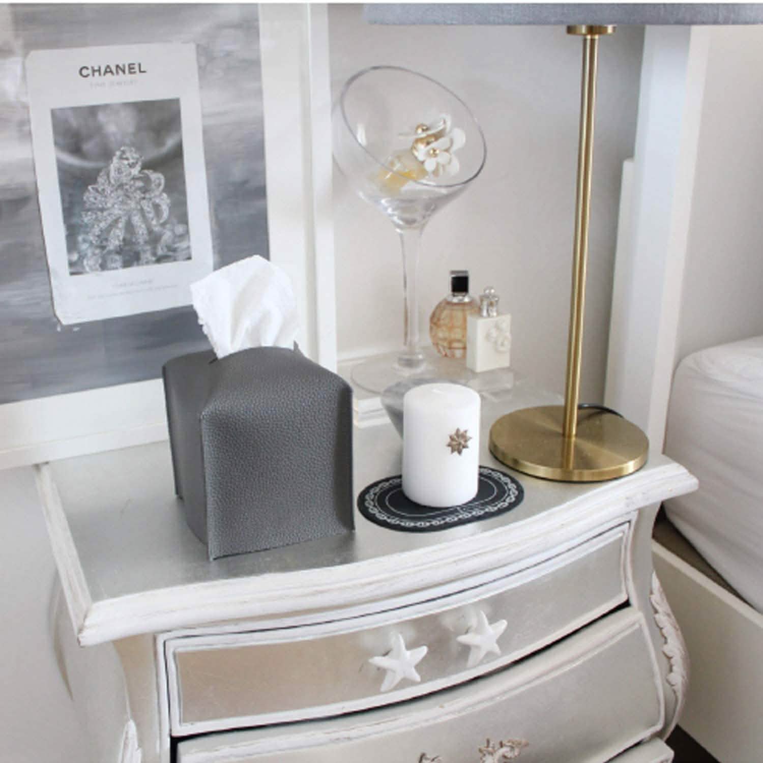 Carrotez Modern PU Leather Square Tissue Box Holder