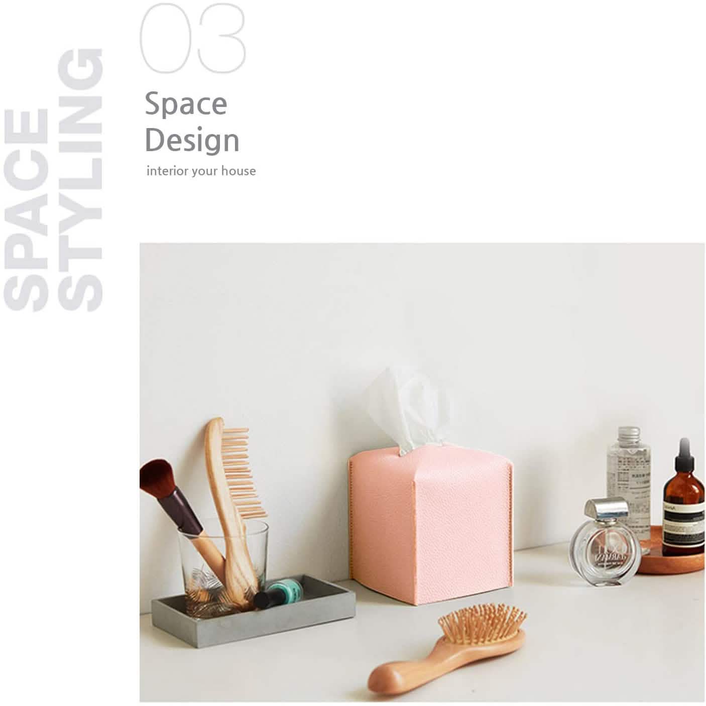 Carrotez Modern PU Leather Square Tissue Box Holder
