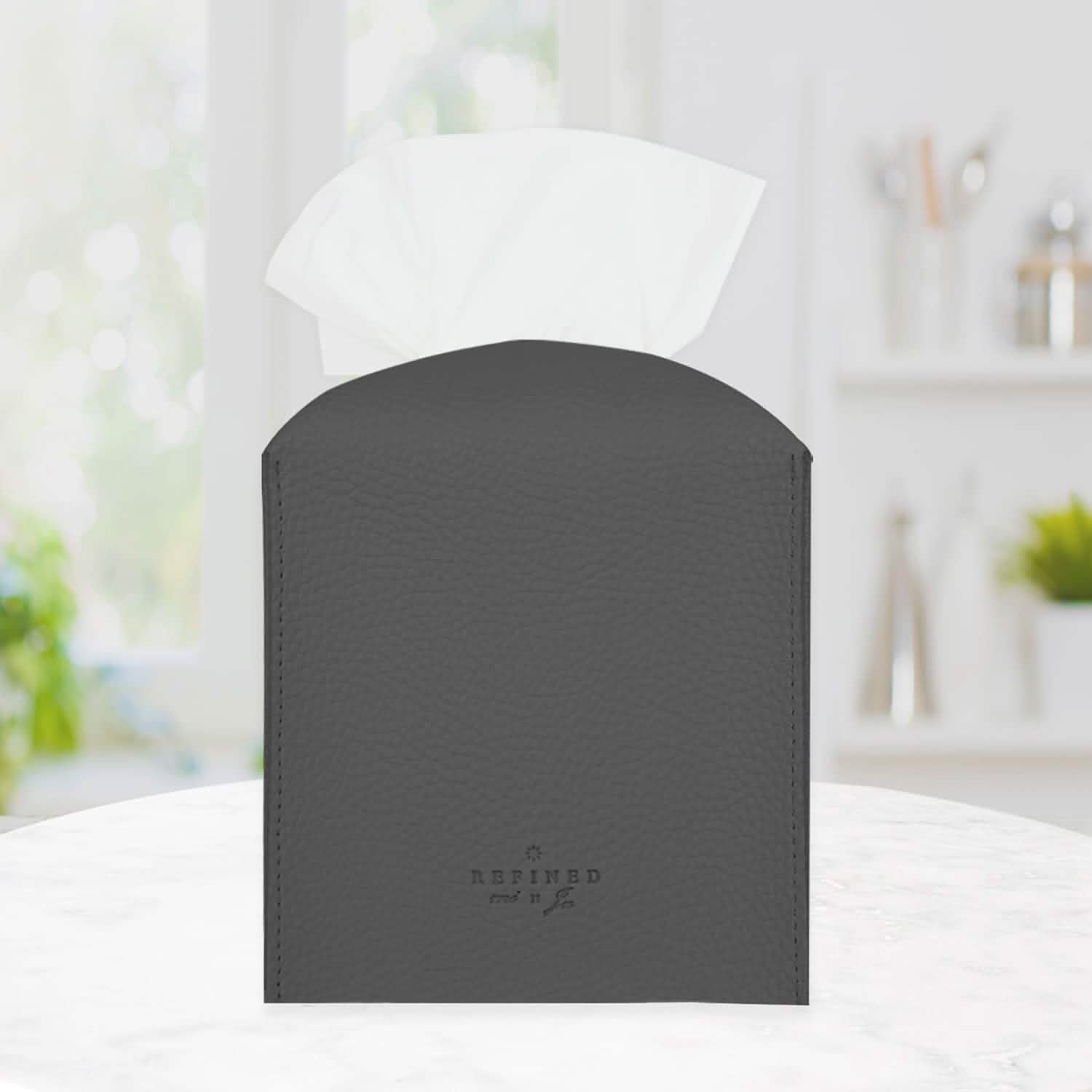 Carrotez Modern PU Leather Square Tissue Box Holder