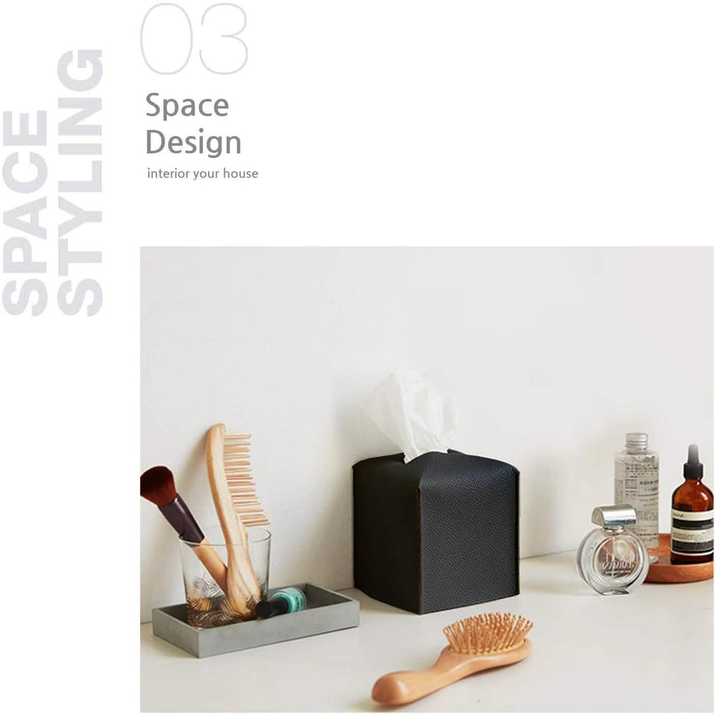 Carrotez Modern PU Leather Square Tissue Box Holder