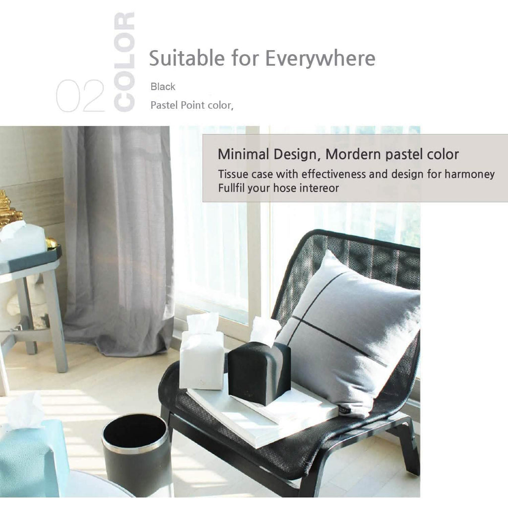Carrotez Modern PU Leather Square Tissue Box Holder
