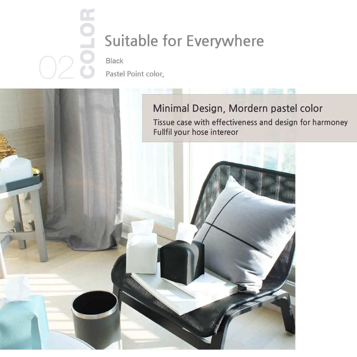 Carrotez Modern PU Leather Square Tissue Box Holder