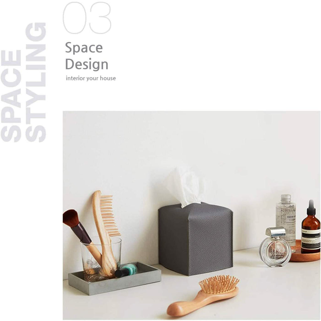 Carrotez Modern PU Leather Square Tissue Box Holder