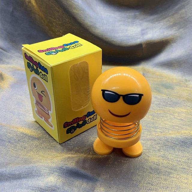 Cartoon Car Ornaments Electroplating Spring Shaking Head Doll Toy Shaking Head Toys Car Ornaments Bobblehead Nod Dolls Cute Cartoon Funny Wobble Head Robot Lovely Car Dashboard Decor Spring Car Decoration Doll Stretchable Toy Deformation