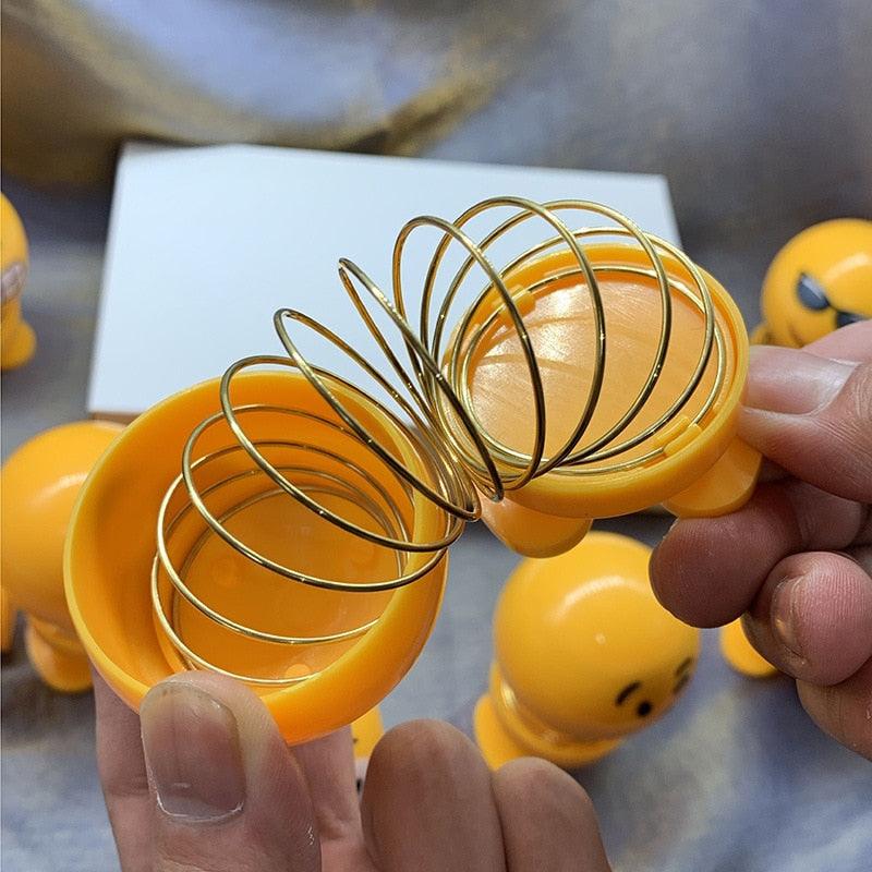 Cartoon Car Ornaments Electroplating Spring Shaking Head Doll Toy Shaking Head Toys Car Ornaments Bobblehead Nod Dolls Cute Cartoon Funny Wobble Head Robot Lovely Car Dashboard Decor Spring Car Decoration Doll Stretchable Toy Deformation