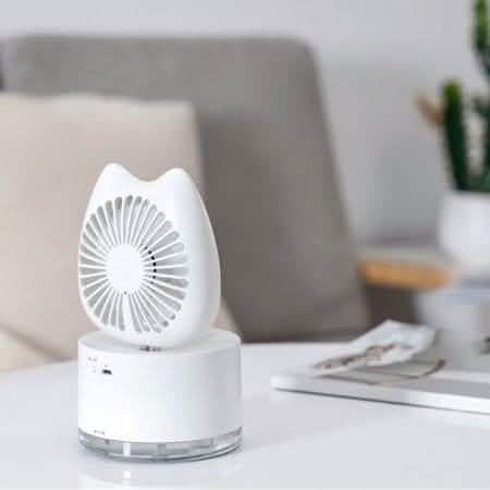 Cartoon Cat Fan Humidifier USB Charging Desktop Mute Hydrating Humidifier