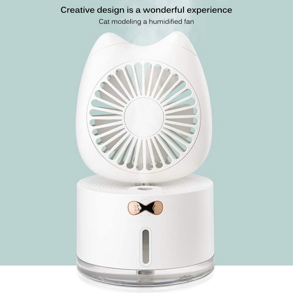 Cartoon Cat Fan Humidifier USB Charging Desktop Mute Hydrating Humidifier