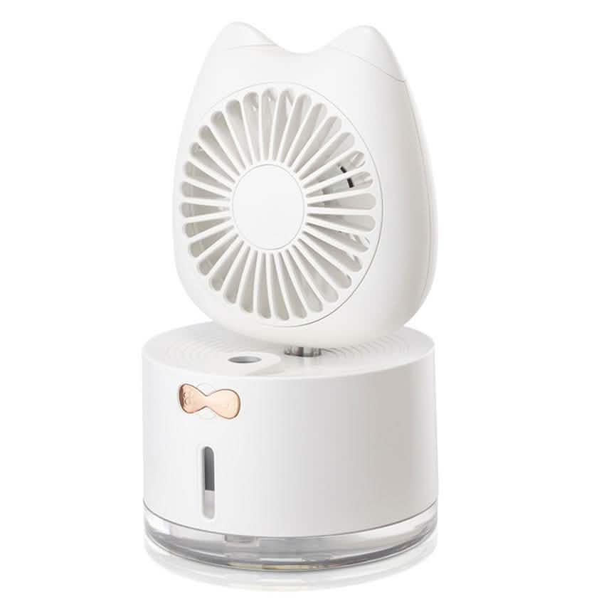 Cartoon Cat Fan Humidifier USB Charging Desktop Mute Hydrating Humidifier
