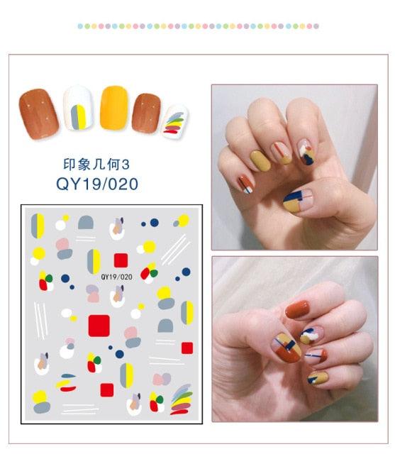 Cartoon Characters Plants Animals Forest Flowers Small Fresh Flowers 3D Nail Stickers Hyuna Style Nail Patch Waterproof Self Adhesive Nail Decals for Nail Art Decoration Including Hearts Stars Letters Bowknot Leaves Flowers Plants Fruits Butterflies