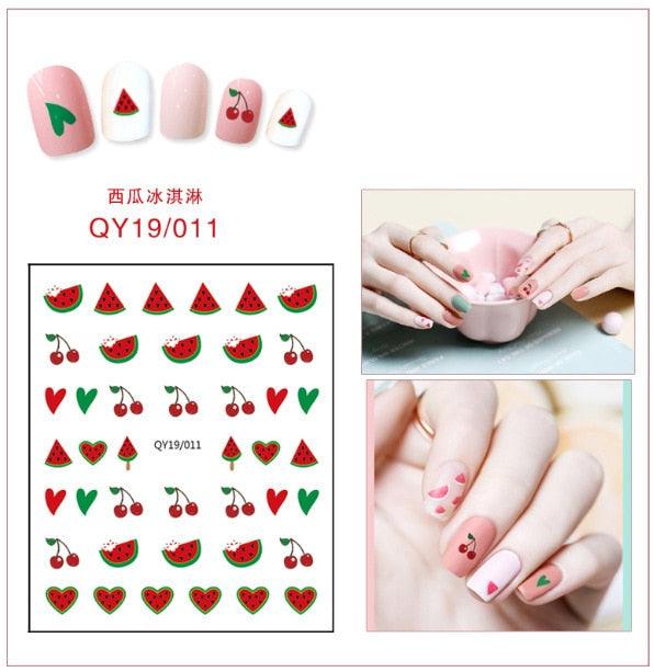 Cartoon Characters Plants Animals Forest Flowers Small Fresh Flowers 3D Nail Stickers Hyuna Style Nail Patch Waterproof Self Adhesive Nail Decals for Nail Art Decoration Including Hearts Stars Letters Bowknot Leaves Flowers Plants Fruits Butterflies