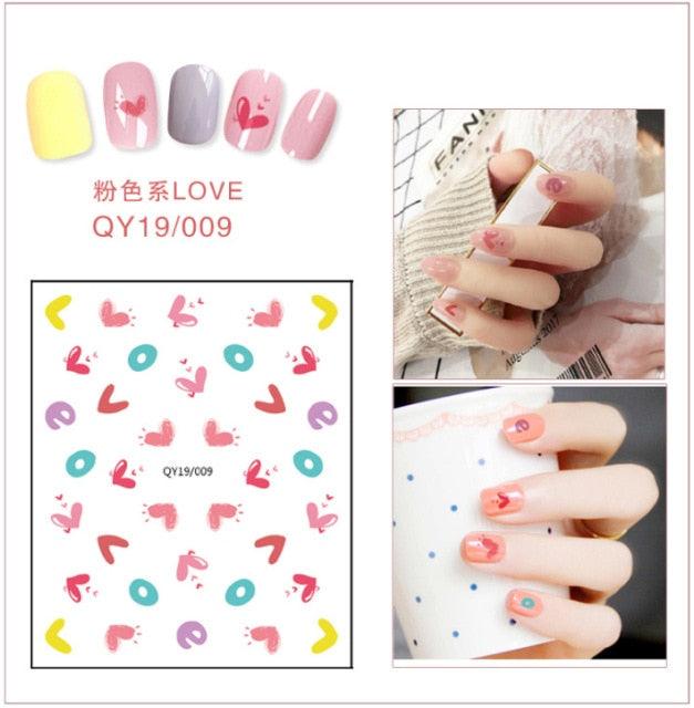 Cartoon Characters Plants Animals Forest Flowers Small Fresh Flowers 3D Nail Stickers Hyuna Style Nail Patch Waterproof Self Adhesive Nail Decals for Nail Art Decoration Including Hearts Stars Letters Bowknot Leaves Flowers Plants Fruits Butterflies
