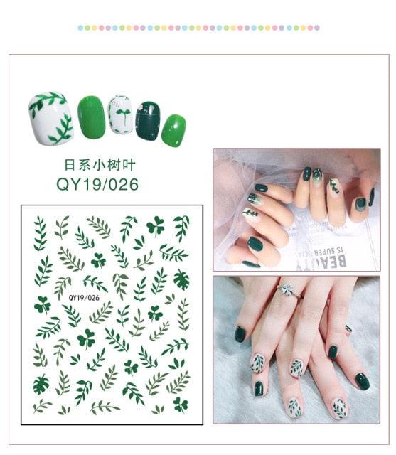 Cartoon Characters Plants Animals Forest Flowers Small Fresh Flowers 3D Nail Stickers Hyuna Style Nail Patch Waterproof Self Adhesive Nail Decals for Nail Art Decoration Including Hearts Stars Letters Bowknot Leaves Flowers Plants Fruits Butterflies